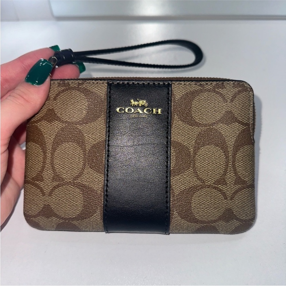 Coach Brown and Black Wristlet